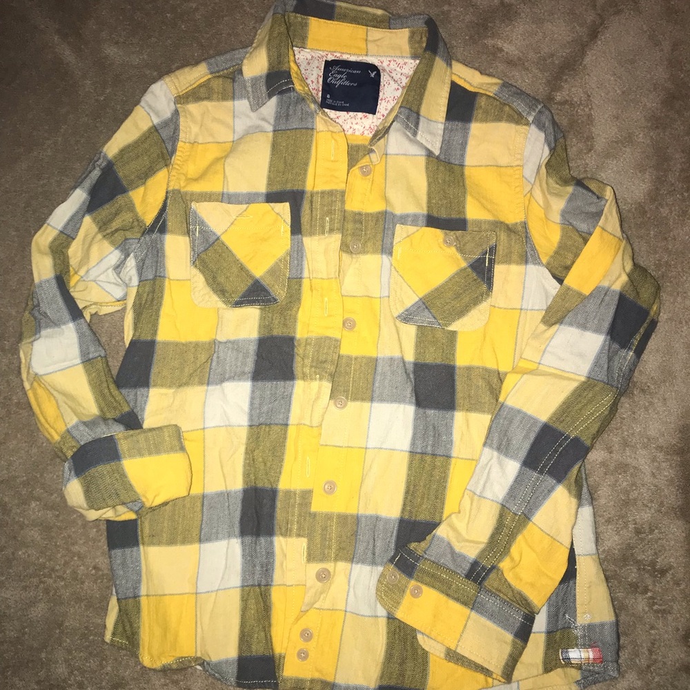 Yellow and Blue Plaid Flannel